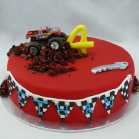 Car - Monster Truck with Bunting Cake